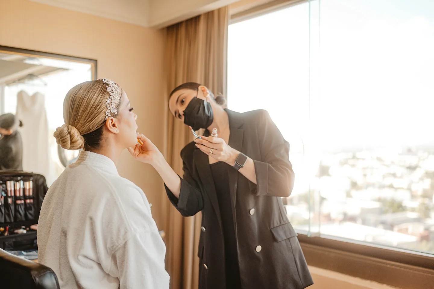 Getting ready at a Boston wedding